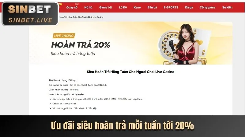 Khuyến mãi đặc biệt cho từng sảnh game